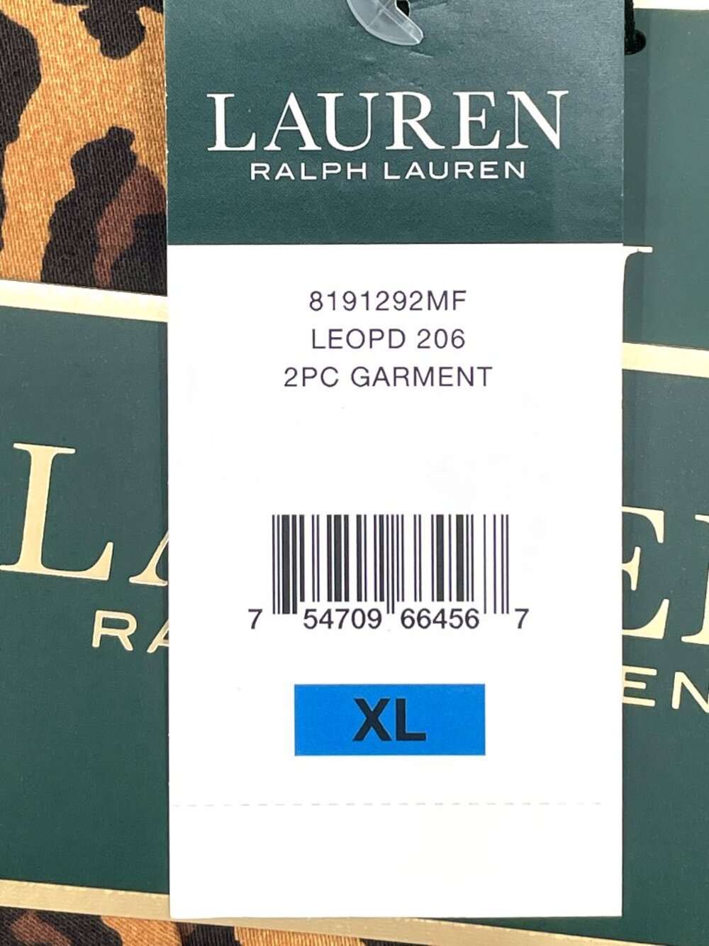 NWT Lauren Ralph Lauren Leopard Print 2-Piece Pajama Set - Size XL - Picture 3 of 4